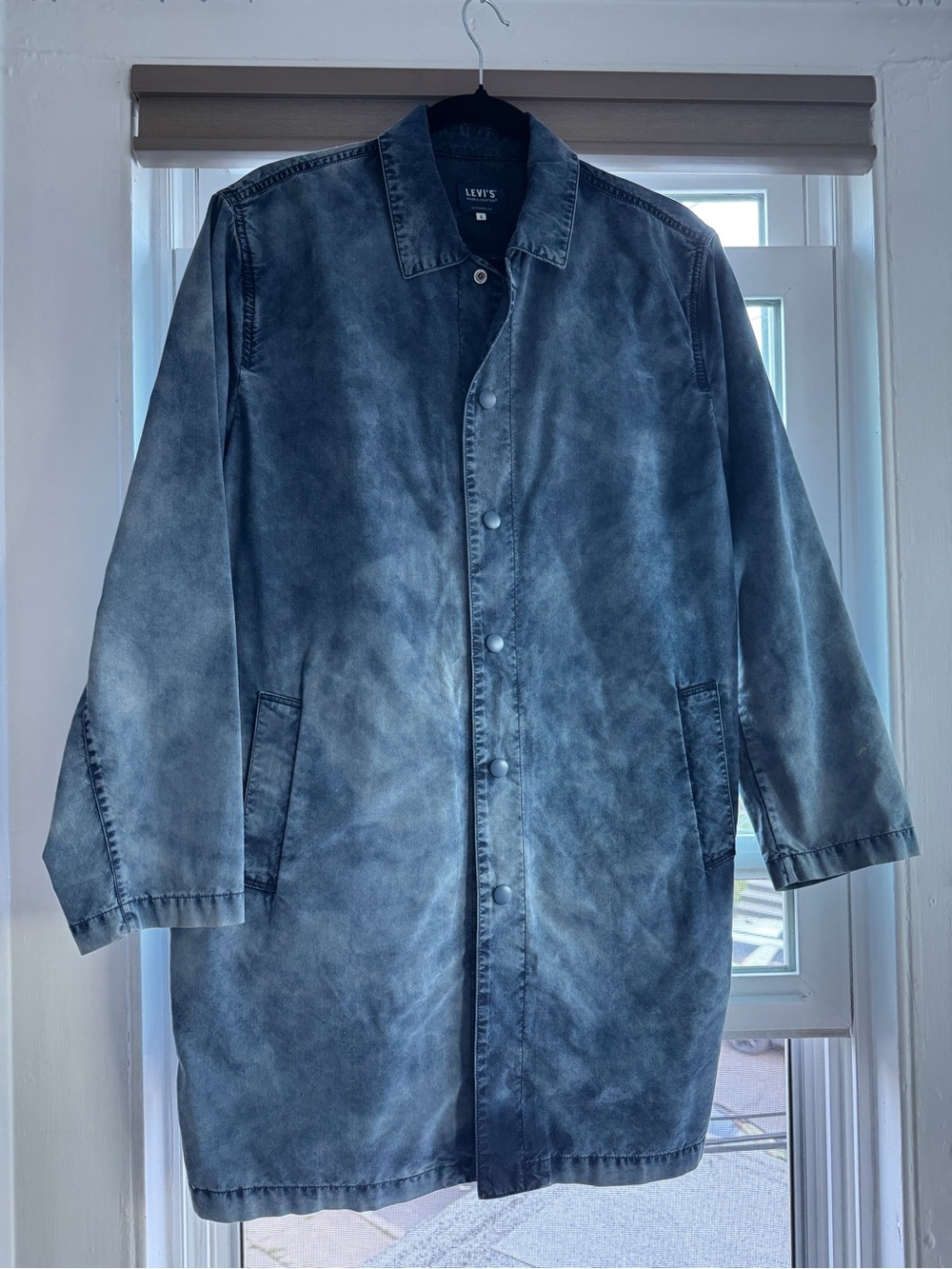 Levi's Made & Crafted Drop Shoulder Mackintosh Coat in Harvey Blue